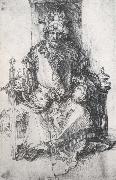 Albrecht Durer An orinetal Ruler Enthroned with traces of the artist-s monogram Germany oil painting artist